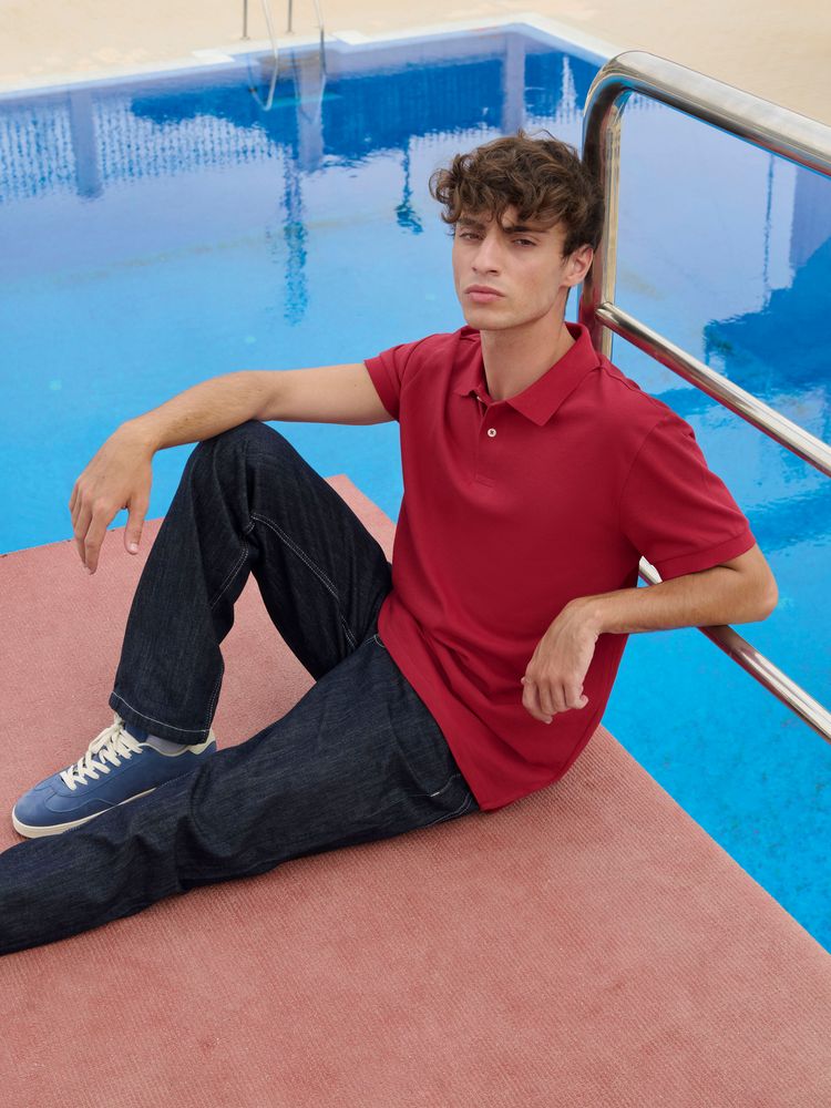 Рубашка поло унисекс Pacific, красная, размер 5XL (Изображение 7)