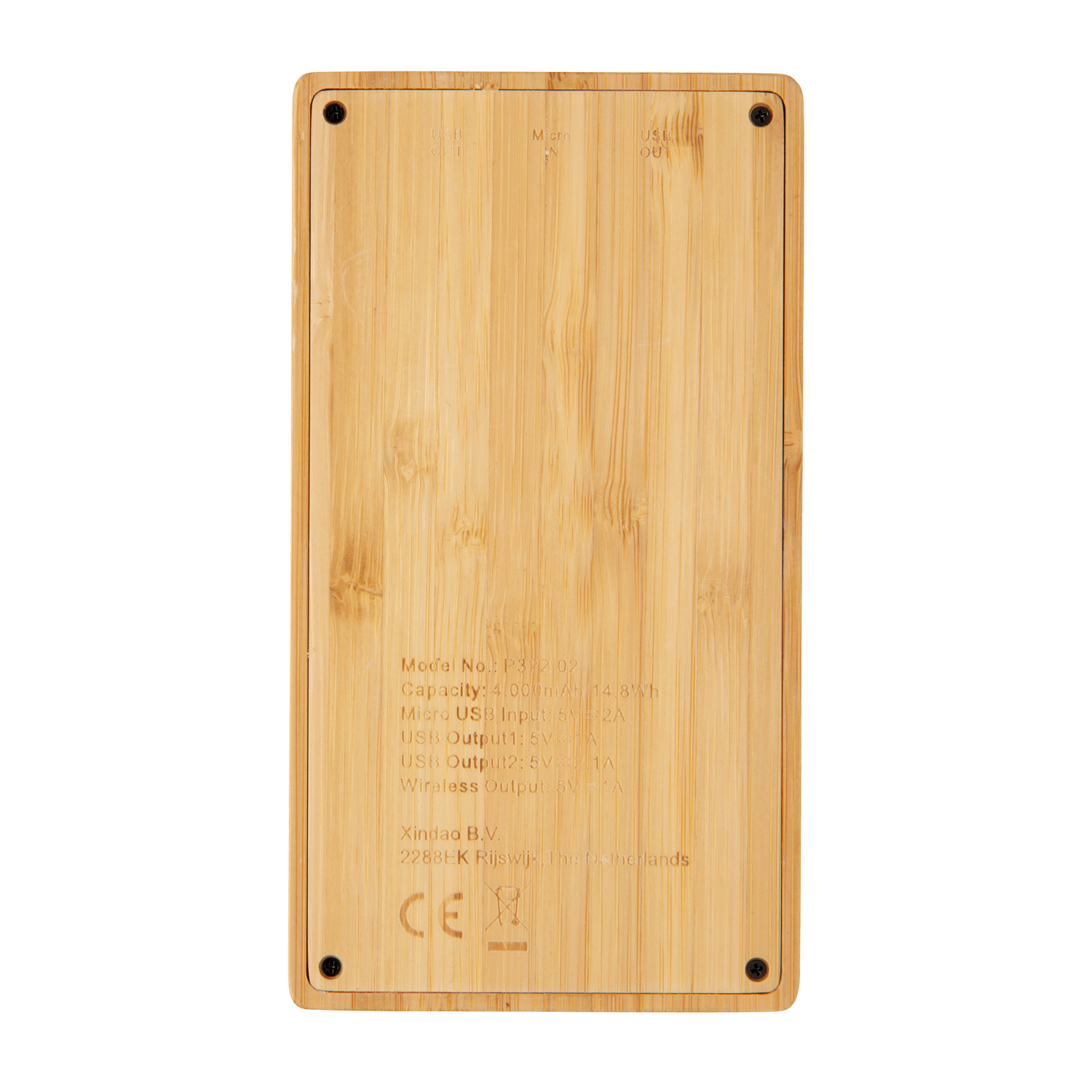 Экологичный внешний аккумулятор Bamboo, 4000 mAh (Изображение 5)