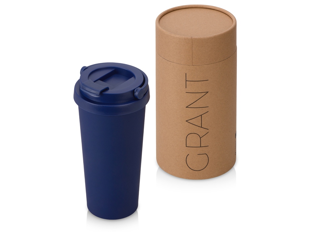 Вакуумная термокружка Grant, soft-touch, тубус (темно-синий)  (Изображение 1)