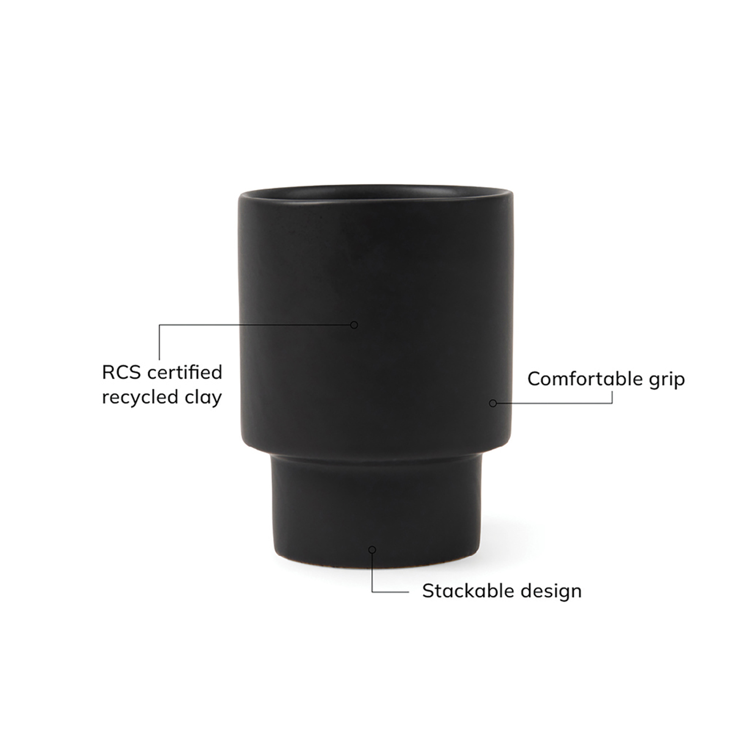 Стакан VINGA Nagano pure из глины RCS, 300 мл (Изображение 6)