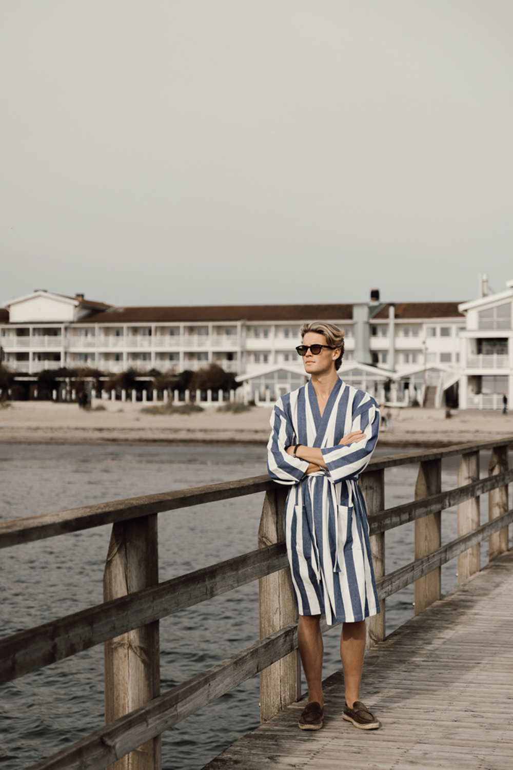 Халат VINGA Ornos из переработанного хлопка GRS, L/XL (Изображение 6)