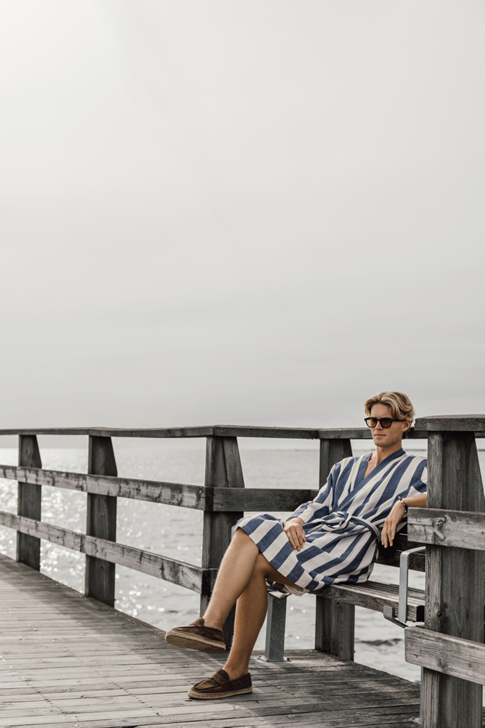 Халат VINGA Ornos из переработанного хлопка GRS, L/XL (Изображение 7)