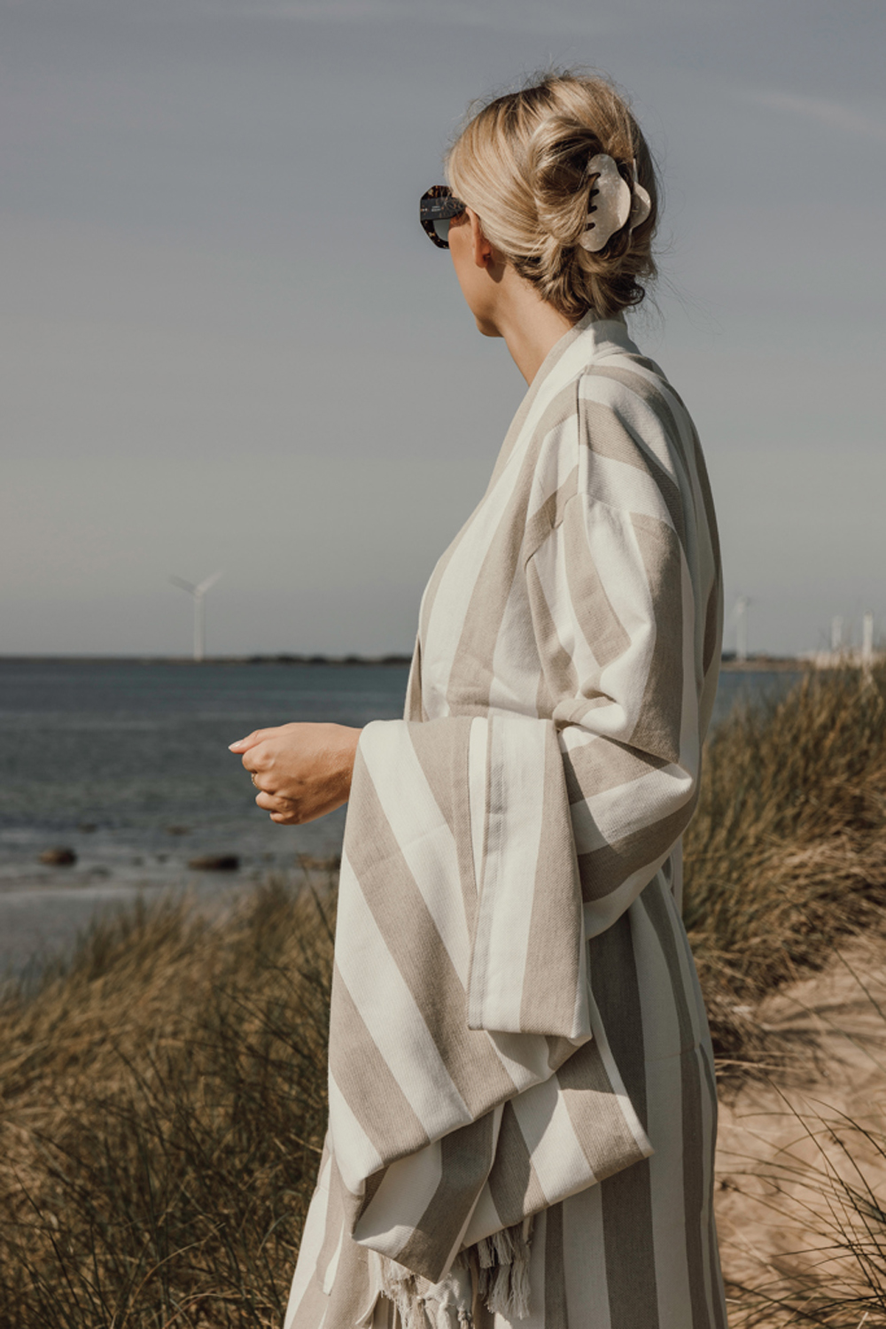 Халат VINGA Ornos из переработанного хлопка GRS, L/XL (Изображение 6)