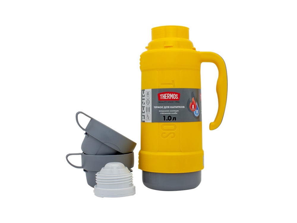 Термос со стеклянной колбой тм THERMOS PICNIC 40 Series Yellow 0,5L (Изображение 9)