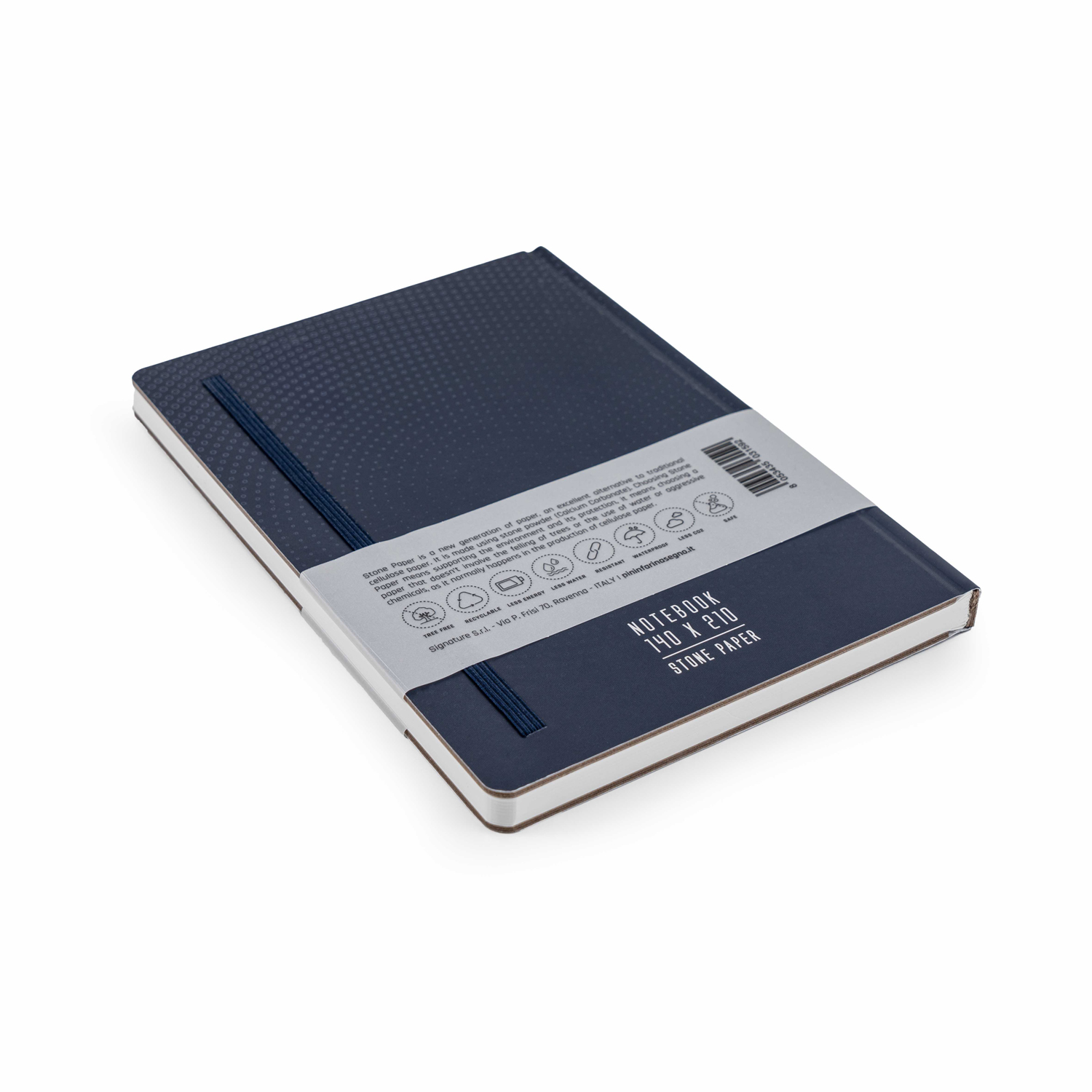 Блокнот линованный Pininfarina из каменной бумаги в твердой обложке, А5, синий (Изображение 2)