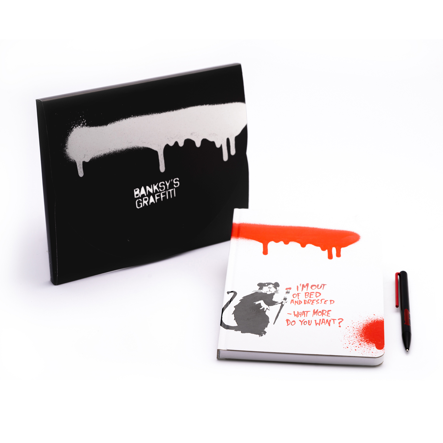 Набор Pininfarina Banksy Крыса: шариковая ручка GrafeeX и блокнот линованный из каменной бумаги, А5 (Изображение 2)
