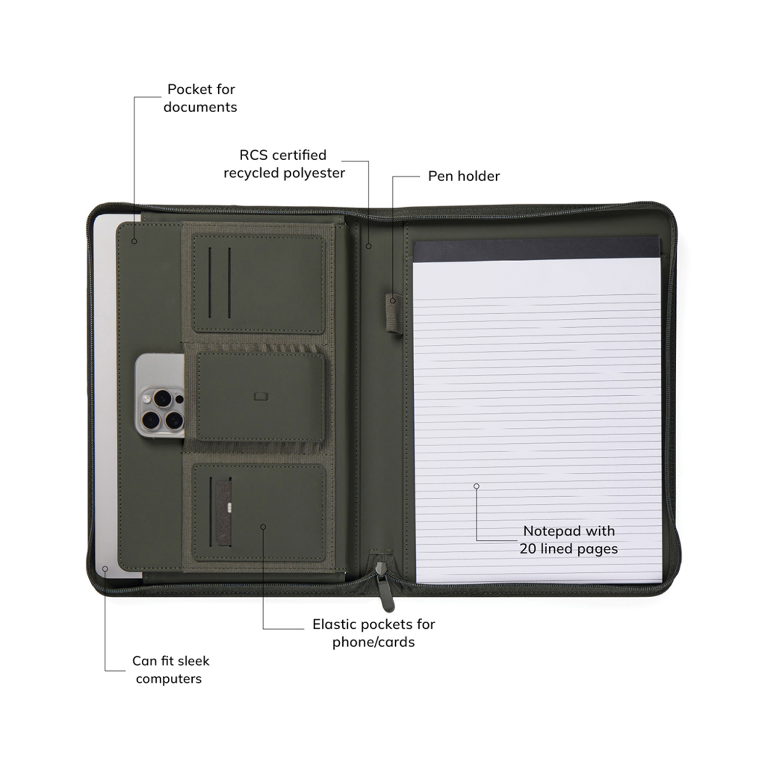 Органайзер VINGA Baltimore из переработанного PU RCS, A4 (Изображение 7)