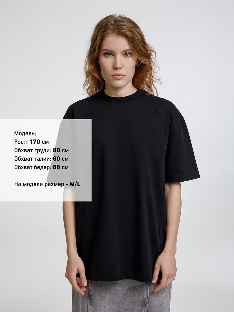 Футболка оверсайз унисекс Sideline, черная, размер M/L (Изображение 4)