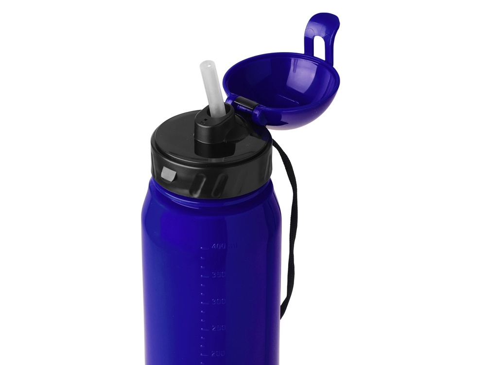 Бутылка для воды с трубочкой Little, 400 мл (синий)  (Изображение 4)
