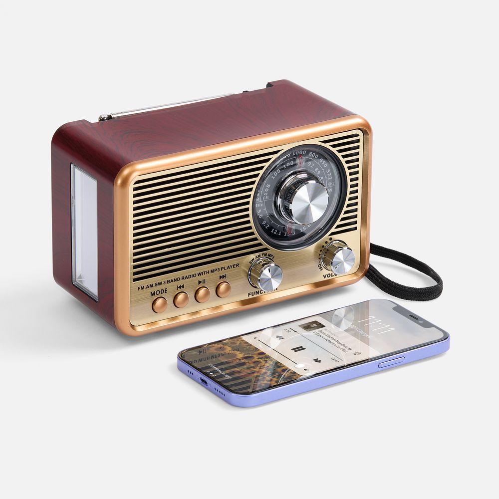 Bluetooth-колонка с радио Listenberg, коричневая (Изображение 2)