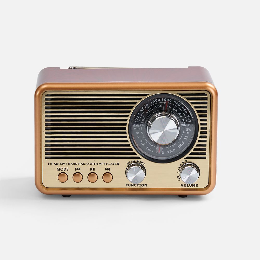 Bluetooth-колонка с радио Listenberg, коричневая (Изображение 3)