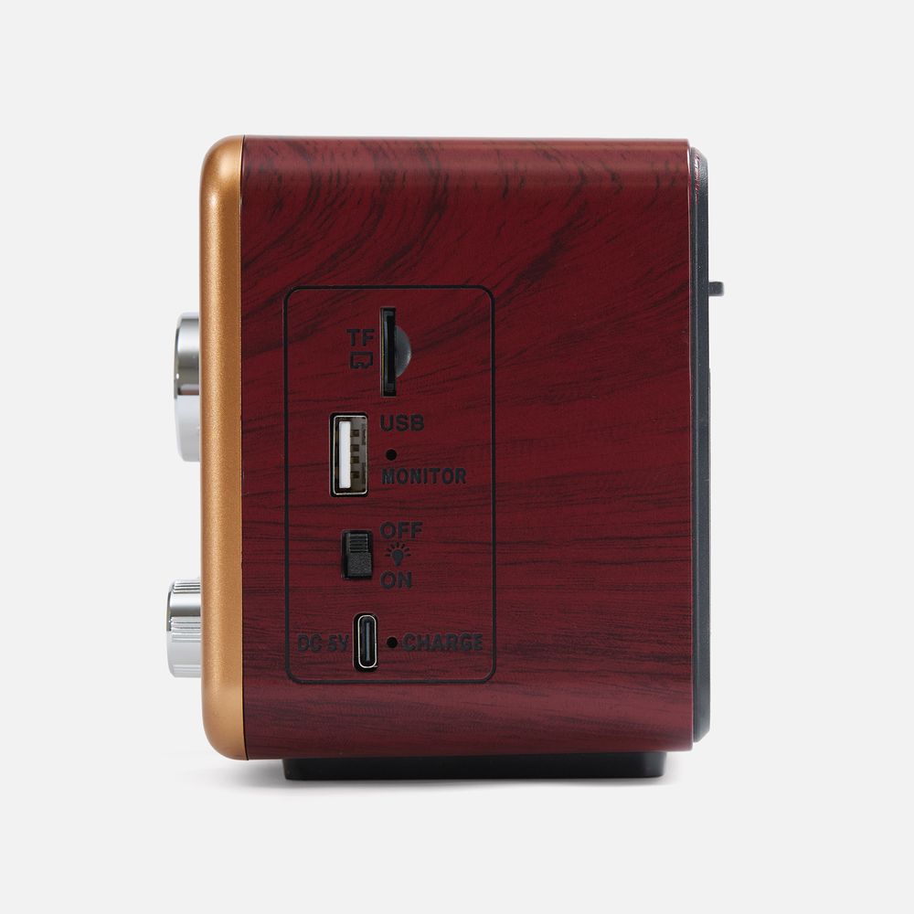 Bluetooth-колонка с радио Listenberg, коричневая (Изображение 5)