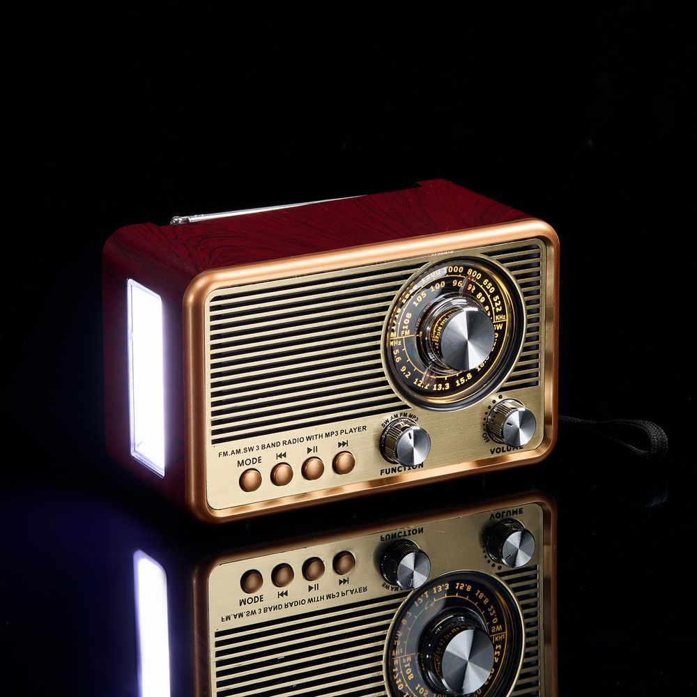 Bluetooth-колонка с радио Listenberg, коричневая (Изображение 8)