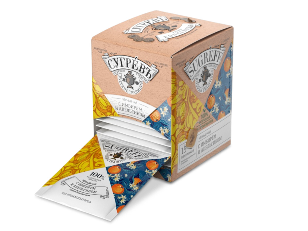 Чёрный чай С имбирем и апельсином в индивидуальных саше ()  (Изображение 1)