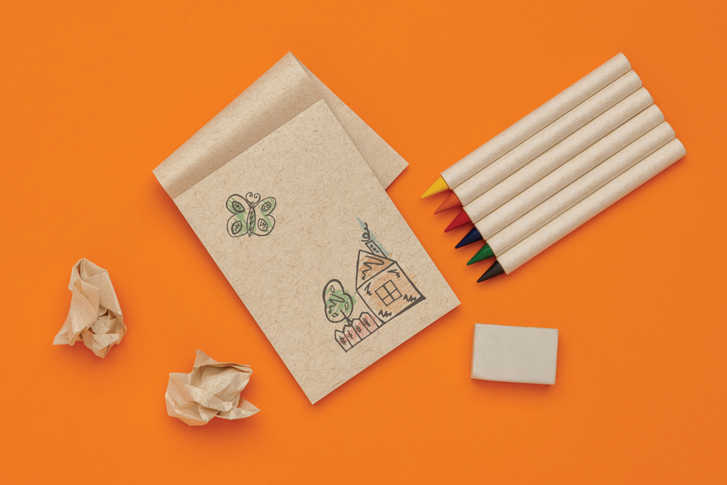 Набор вечных цветных карандашей Micki Infinity GRS с блокнотом и ластиком (Изображение 6)