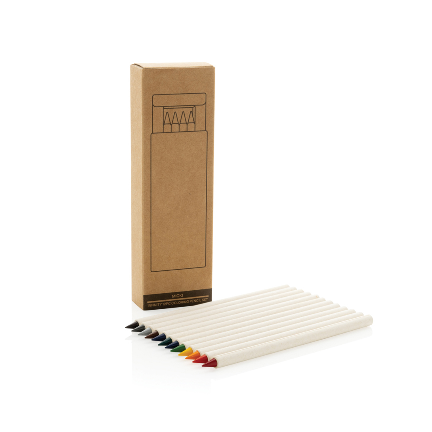 Набор вечных цветных карандашей Micki Infinity GRS, 12 шт (Изображение 4)