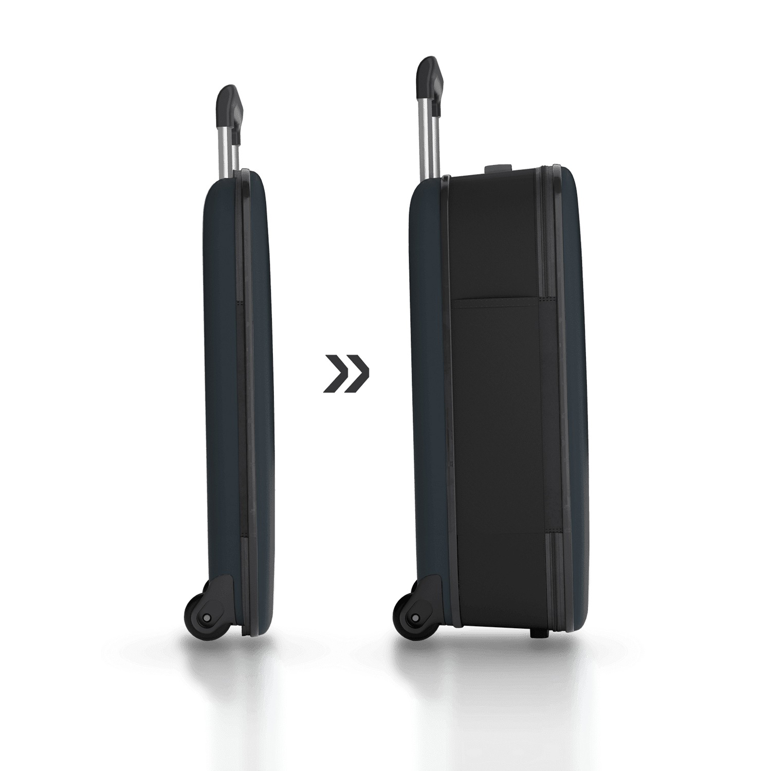 Чемодан складной Rollink Vega II 55x40x20 см, 2 колеса, серо-синий (Изображение 2)