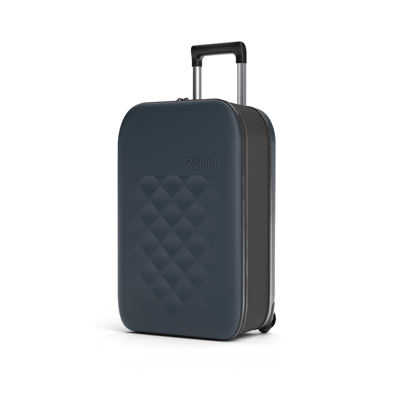 Чемодан складной Rollink Vega II 55x40x20 см, 2 колеса, серо-синий (Изображение 4)