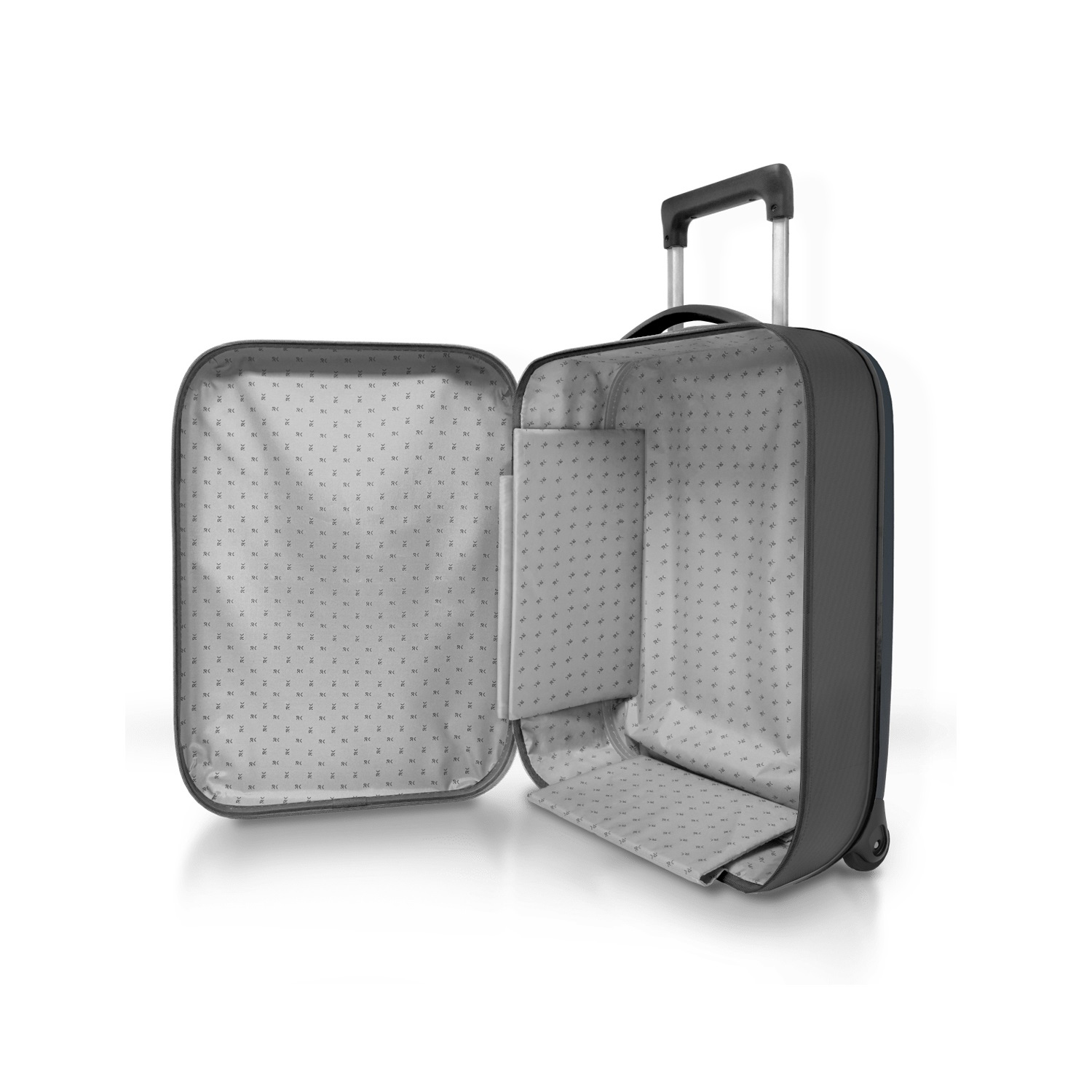 Чемодан складной Rollink Vega II 55x40x20 см, 2 колеса, серо-синий (Изображение 9)