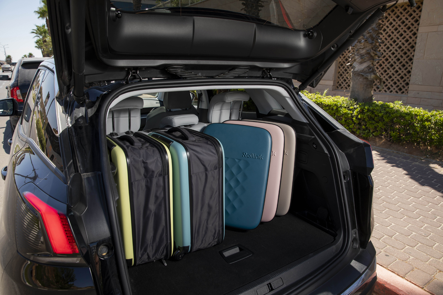 Чемодан складной Rollink Vega II 55x40x20 см, 2 колеса, сине-зеленый (Изображение 14)