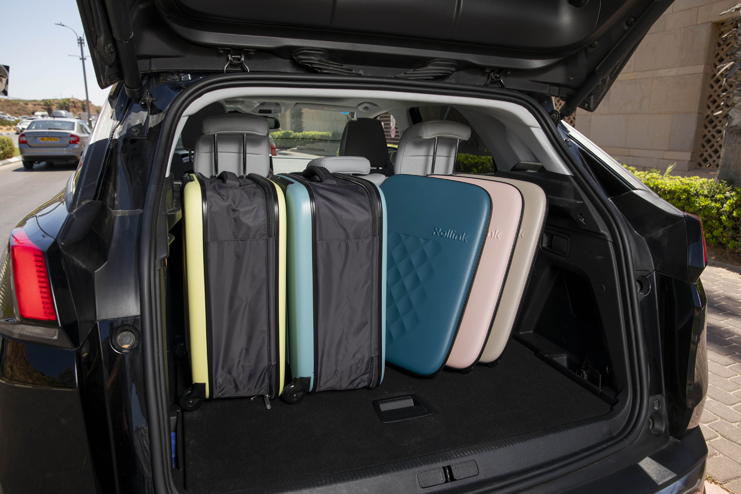 Чемодан складной Rollink Vega II 55x40x20 см, 2 колеса, сине-зеленый (Изображение 15)