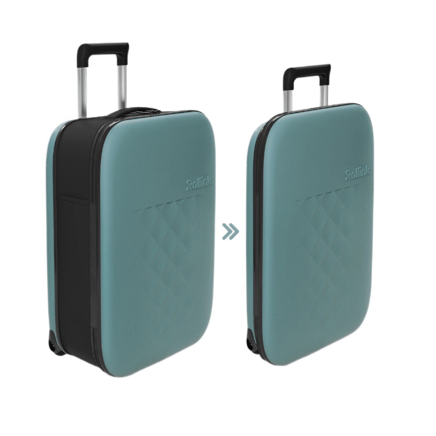 Чемодан складной Rollink Vega II 55x40x20 см, 2 колеса, бирюзовый (Изображение 1)