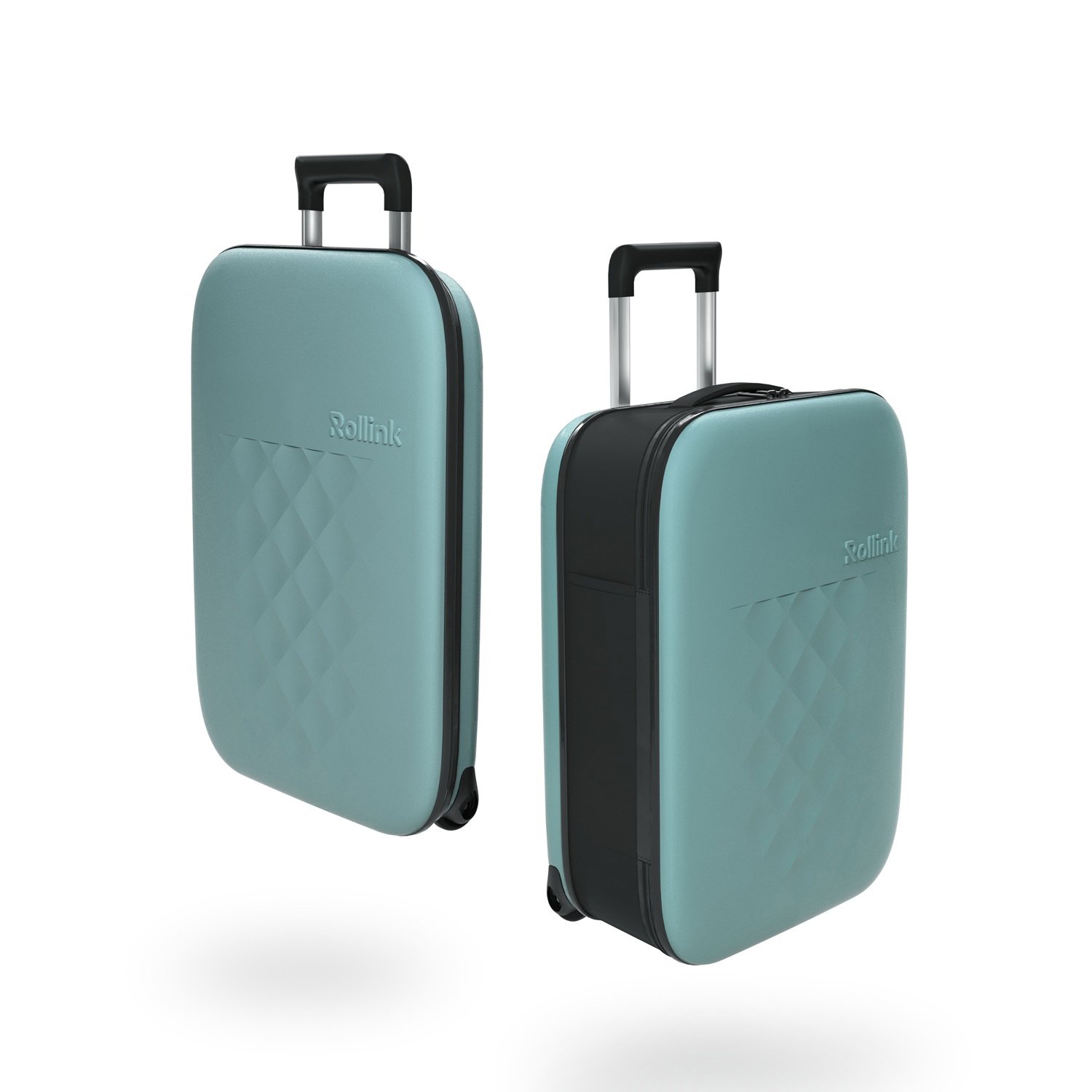 Чемодан складной Rollink Vega II 55x40x20 см, 2 колеса, бирюзовый (Изображение 3)