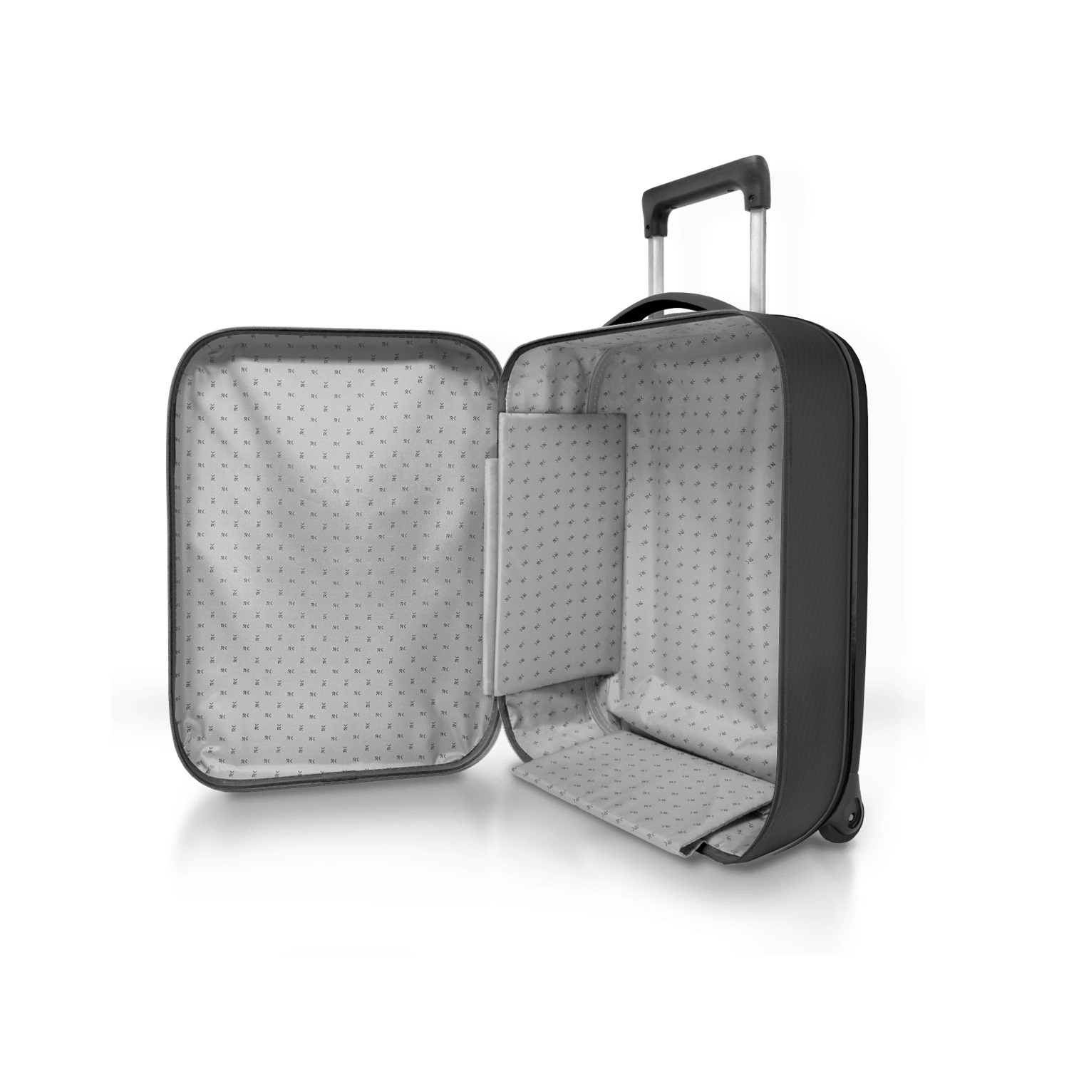 Чемодан складной Rollink Vega II 55x40x20 см, 2 колеса, черный (Изображение 6)