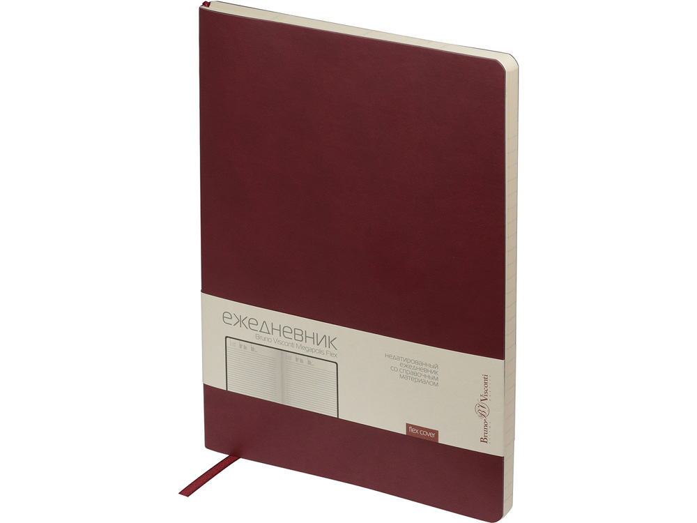 Ежедневник недатированный B5 Megapolis Flex (бордовый) (Р)