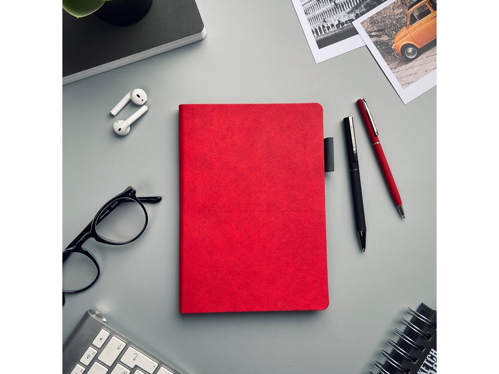 Ручка металлическая шариковая Palermo, софт-тач (красный)  (Изображение 5)