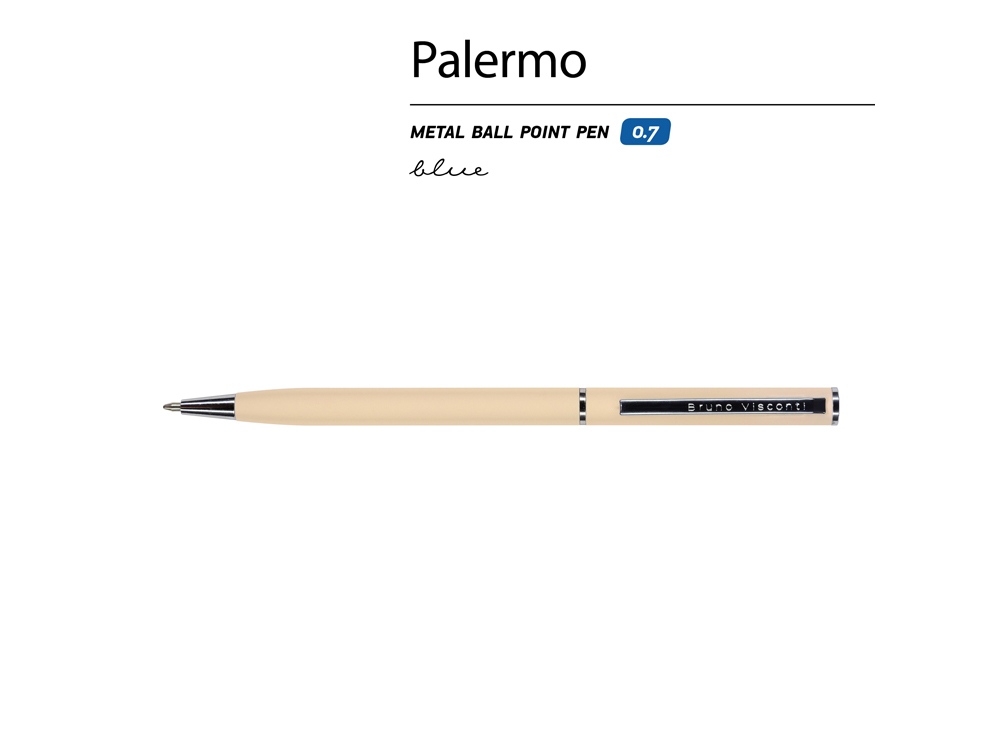 Ручка металлическая шариковая Palermo, софт-тач (розовый)  (Изображение 2)