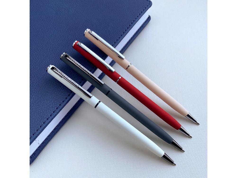 Ручка металлическая шариковая Palermo, софт-тач (розовый)  (Изображение 4)