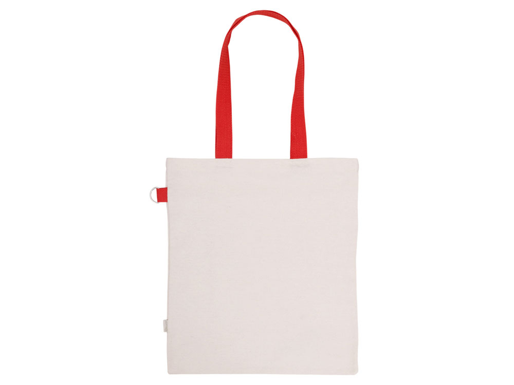 Сумка для покупокTopiс из переработанных материалов с наружным цветным карманом, красный (Изображение 5)