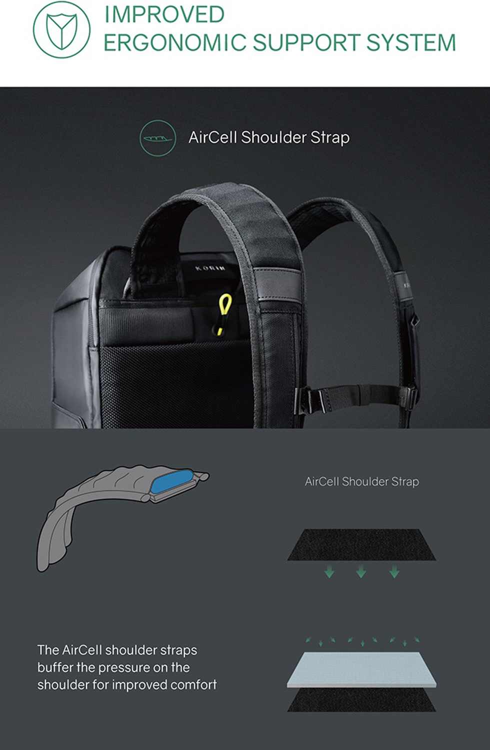 Рюкзак KORIN FlipPack 47х30х17 см, черный (Изображение 21)