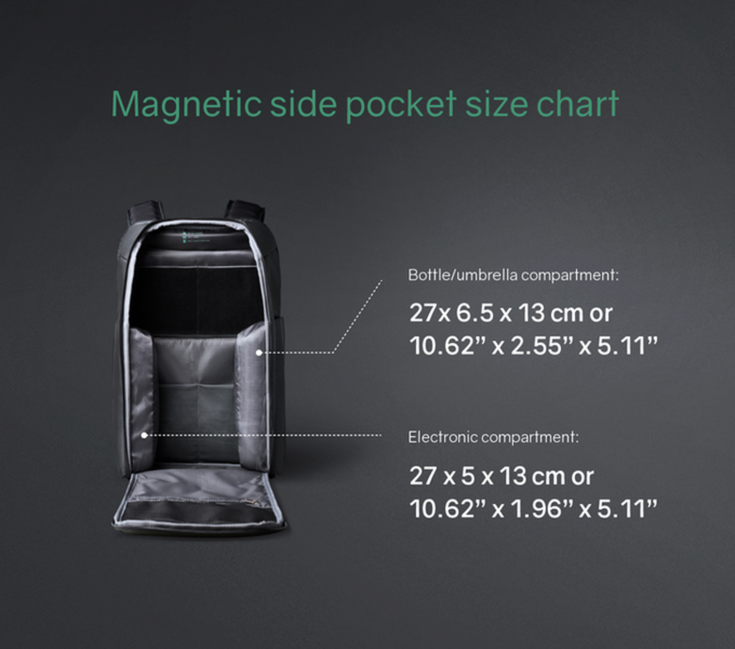 Рюкзак KORIN FlipPack 47х30х17 см, зеленый/черный (Изображение 18)