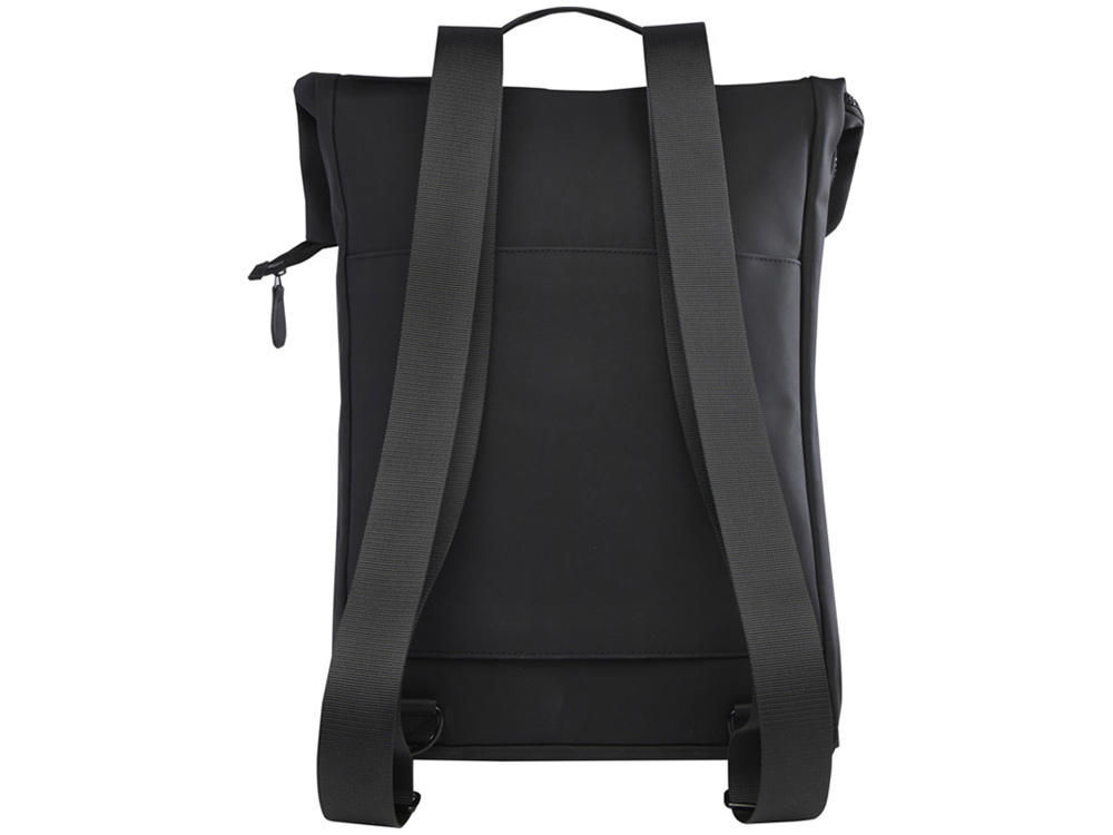 Рюкзак для ноутбука 15,6 Turner объемом 12 л со сворачивающимся верхом, изготовленный из переработанных материалов по стандарту GRS - сплошной черный (Изображение 3)