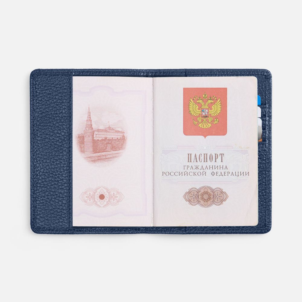 Обложка для паспорта Unison, синяя (Изображение 6)