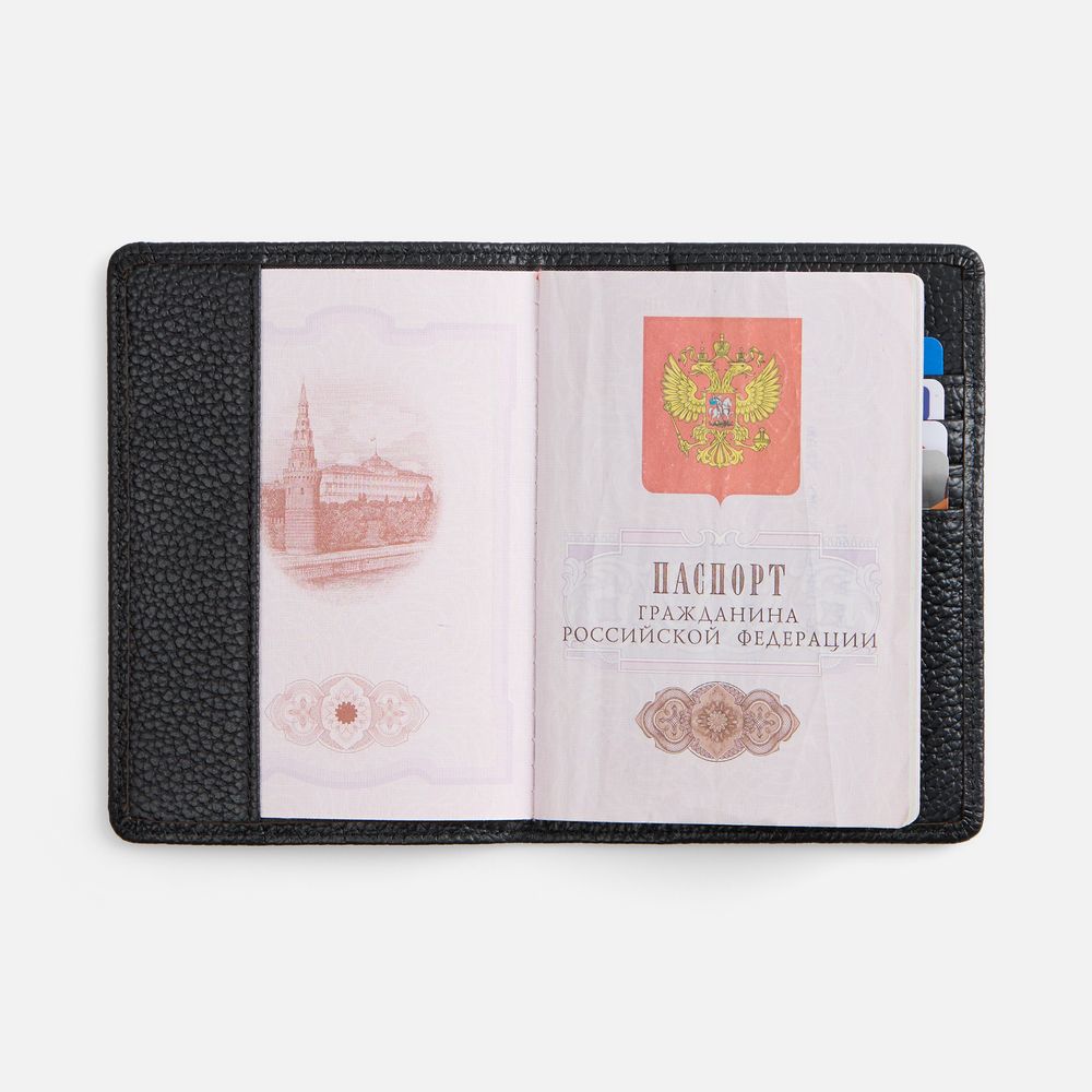Обложка для паспорта Unison, черная (Изображение 6)