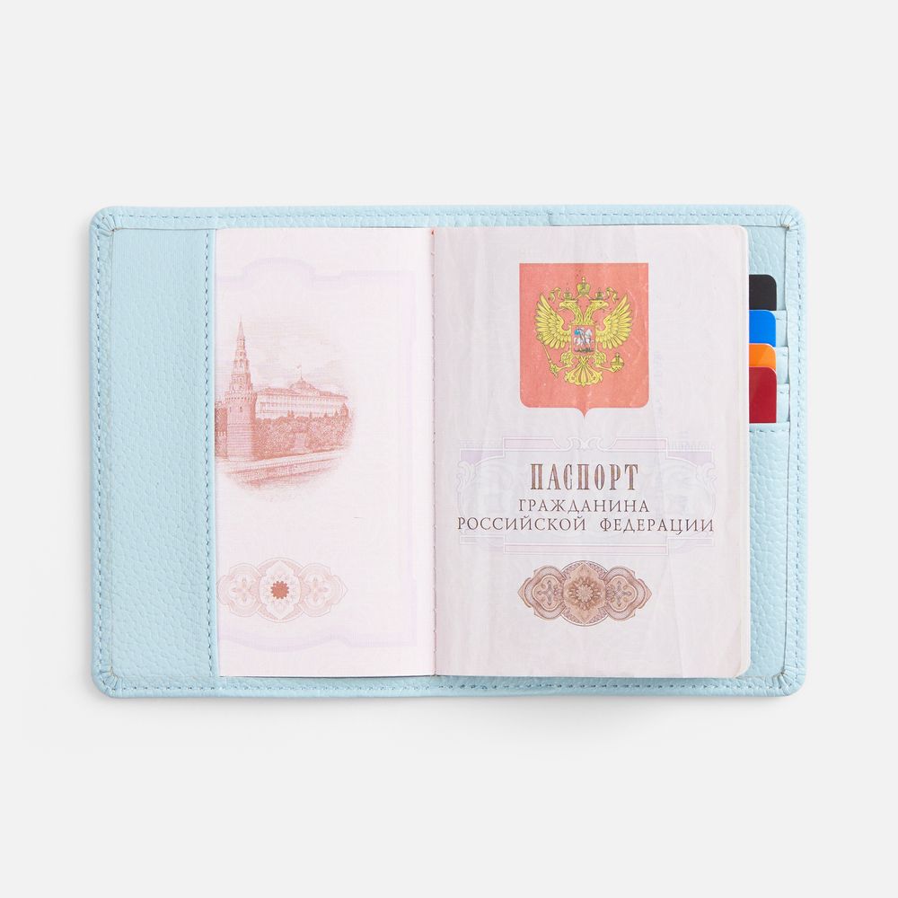 Обложка для паспорта Unison, голубая (Изображение 6)