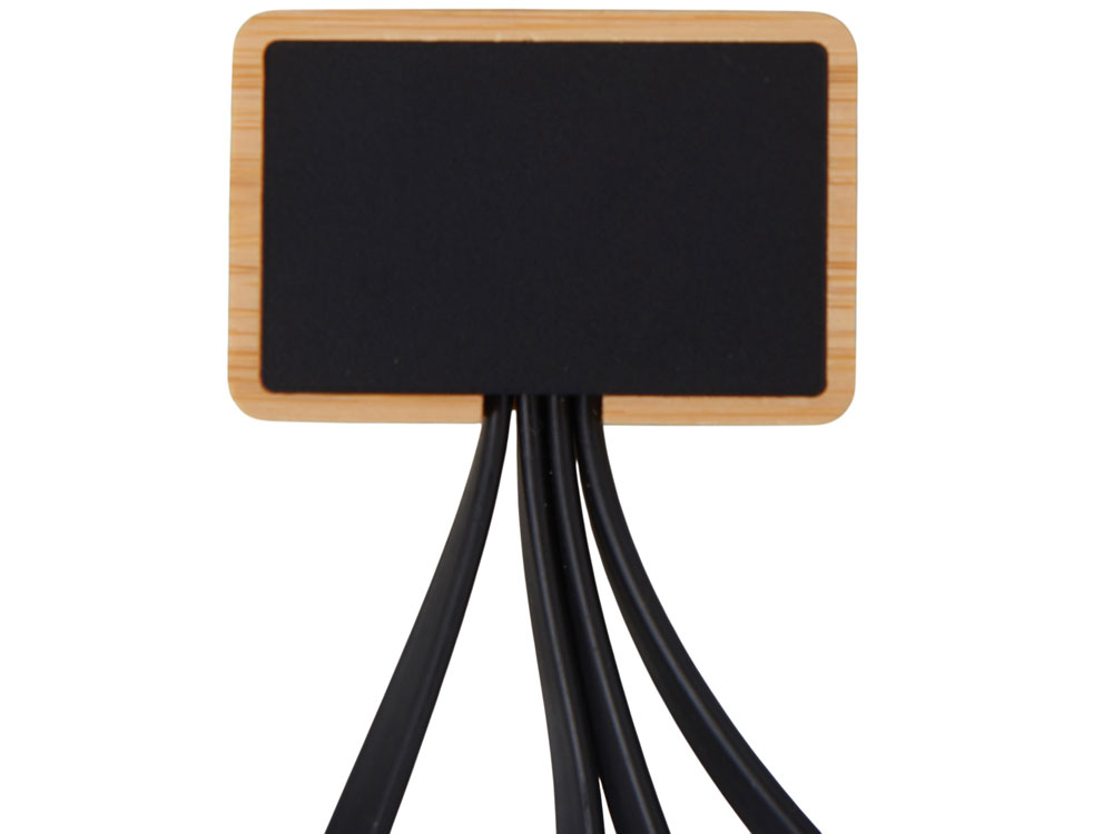 Кабель 3-в-1 с подсветкой лого Reedia S6, бамбук, черный (Изображение 4)