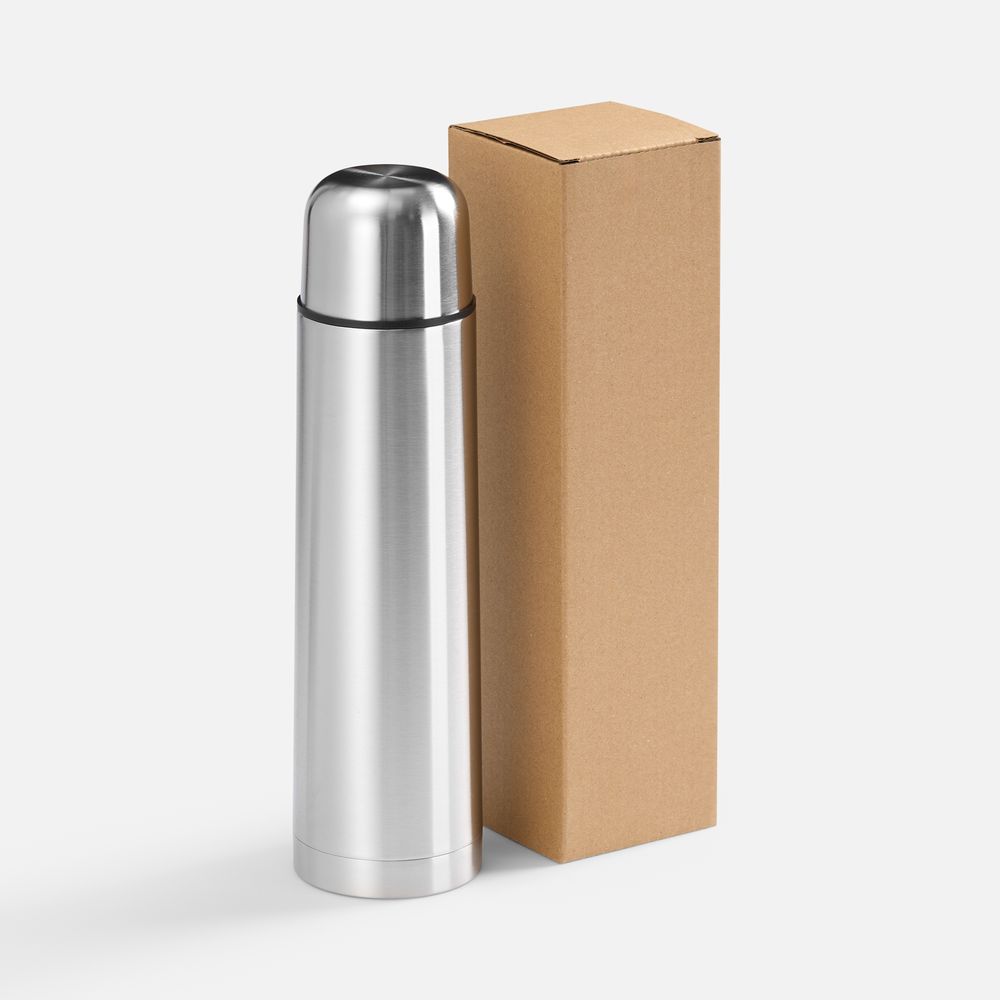 Термос Plain 750, ver.2, серебристый (Изображение 8)