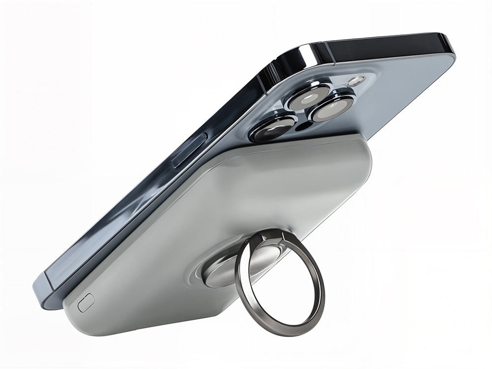 Магнитный беспроводной внешний аккумулятор с быстрой зарядкой QC/PD 20 Вт MagnetIQ, 5000 mAh (серый)  (Изображение 9)