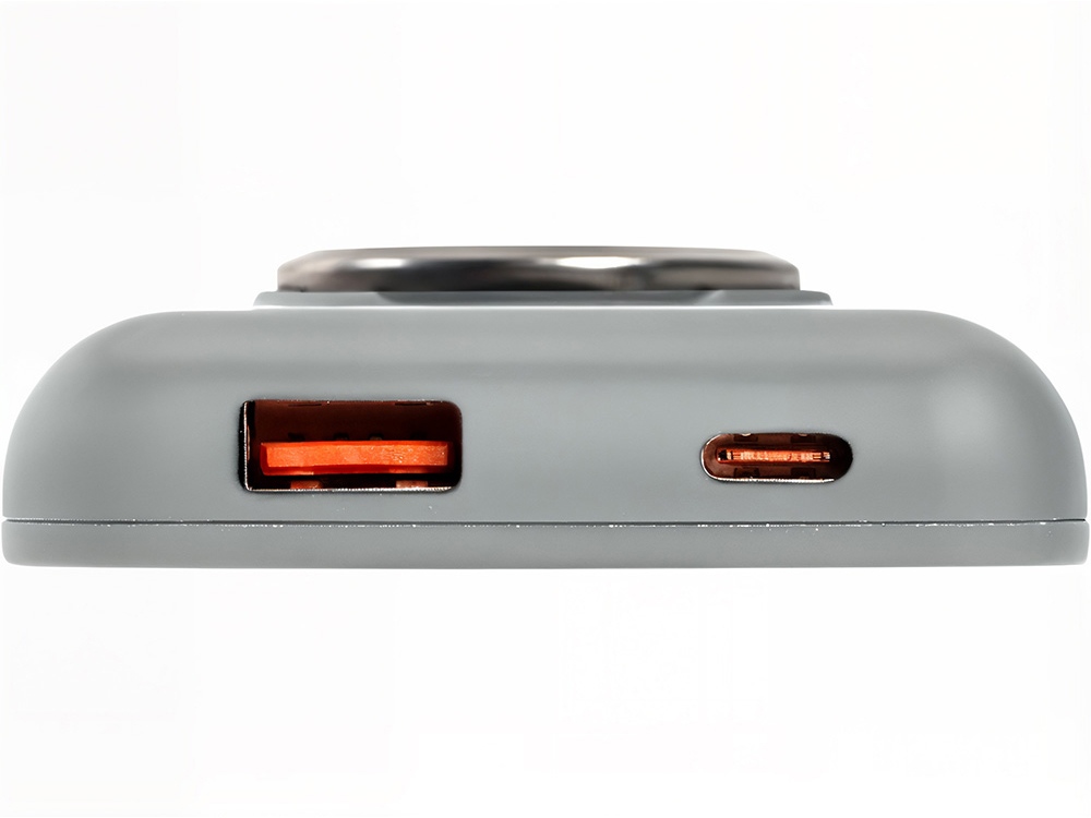 Магнитный беспроводной внешний аккумулятор с быстрой зарядкой QC/PD 20 Вт MagnetIQ, 5000 mAh (серый)  (Изображение 13)