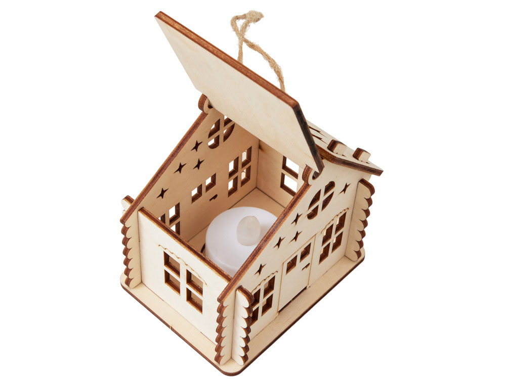 Подвеска с подсветкой домик (с мерцающей свечкой) (Изображение 7)
