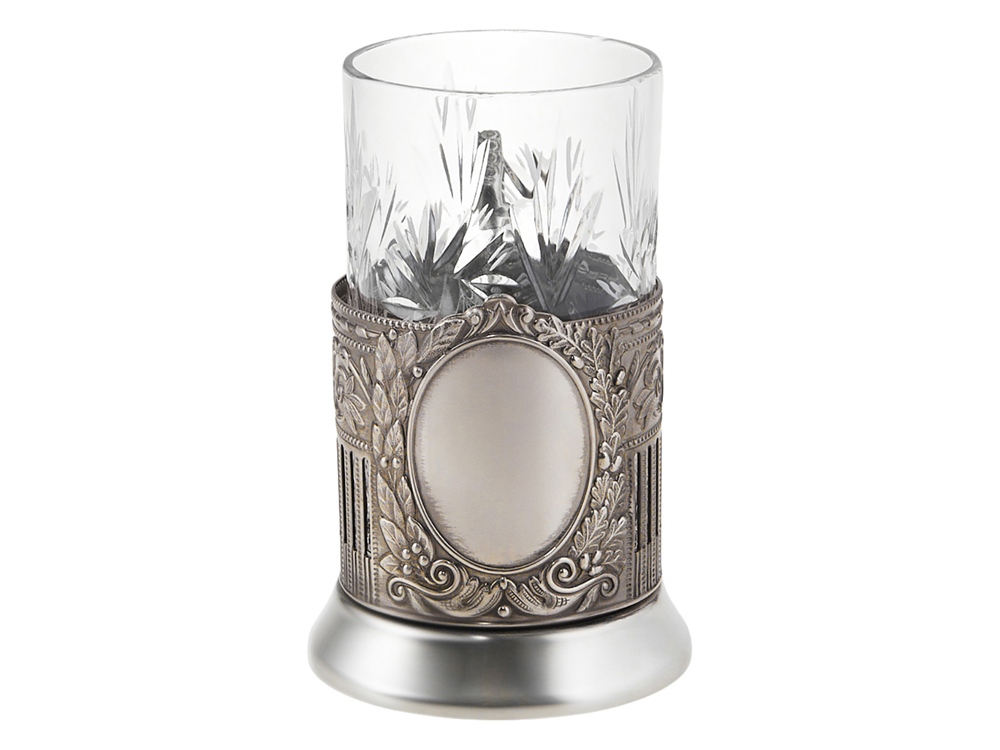 Чайный набор с подстаканником и фарфоровым чайником ЭГОИСТ-М, серебристый/белый (Изображение 11)