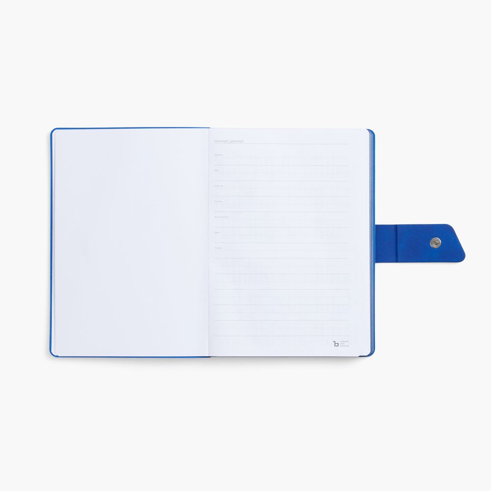 Ежедневник Boom, недатированный, черный c ярко-синий (Изображение 1)