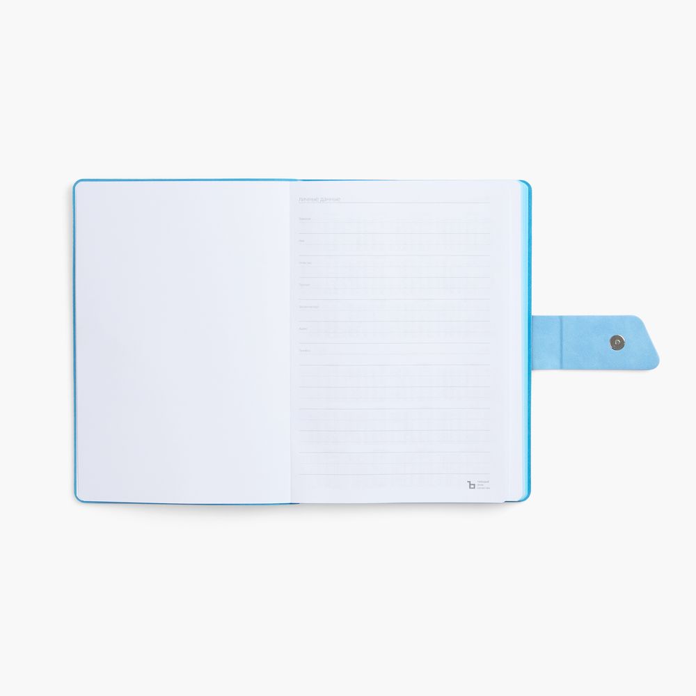 Ежедневник Boom, недатированный, черный с голубым (Изображение 7)