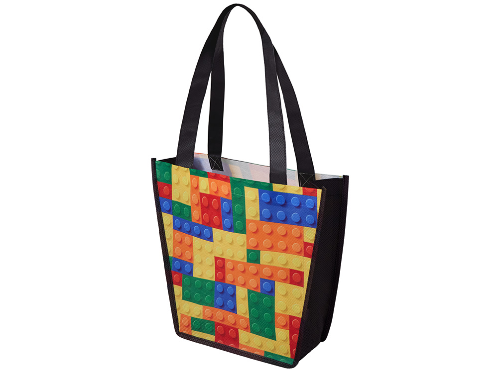 Сумка для шопинга с донной складкой и ручкой из PET ткани, 20.32*30.48*25.4 см (Изображение 3)