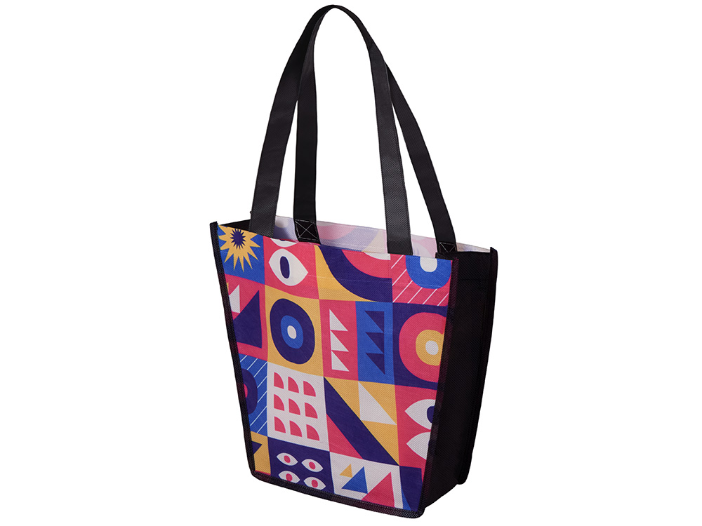 Сумка для шопинга с донной складкой и ручкой из PET ткани, 20.32*30.48*25.4 см (Изображение 4)