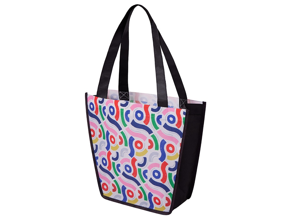 Сумка для шопинга с донной складкой и ручкой из PET ткани, 20.32*30.48*25.4 см (Изображение 5)